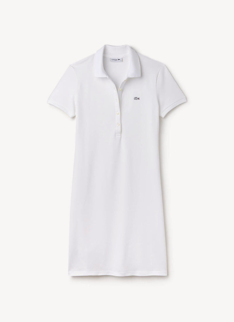 Lacoste - Robe Polo Slim Courte - Blanc - Femme