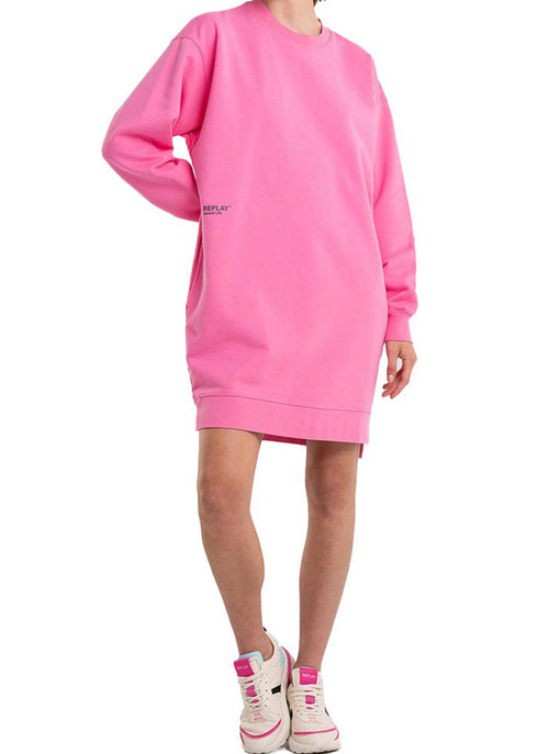 Replay - Robe Pull Col Rond - Pink Vamp - Femme