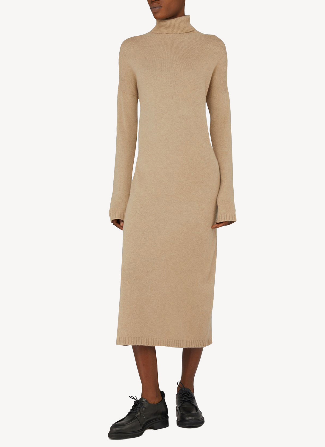 Max Mara - Vestido Jersey Midi de Cuello Vuelto Derrik - Beige - Mujer