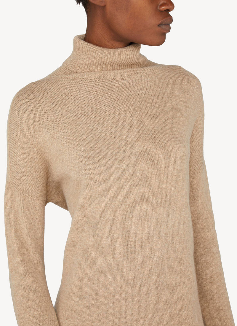 Max Mara - Robe Pull Mi-Longue À Col Roulé Derrik - Beige - Femme