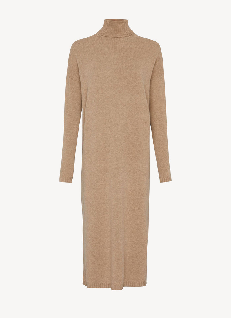 Max Mara - Robe Pull Mi-Longue À Col Roulé Derrik - Beige - Femme