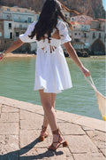 Robe Regula Gaze Blanc