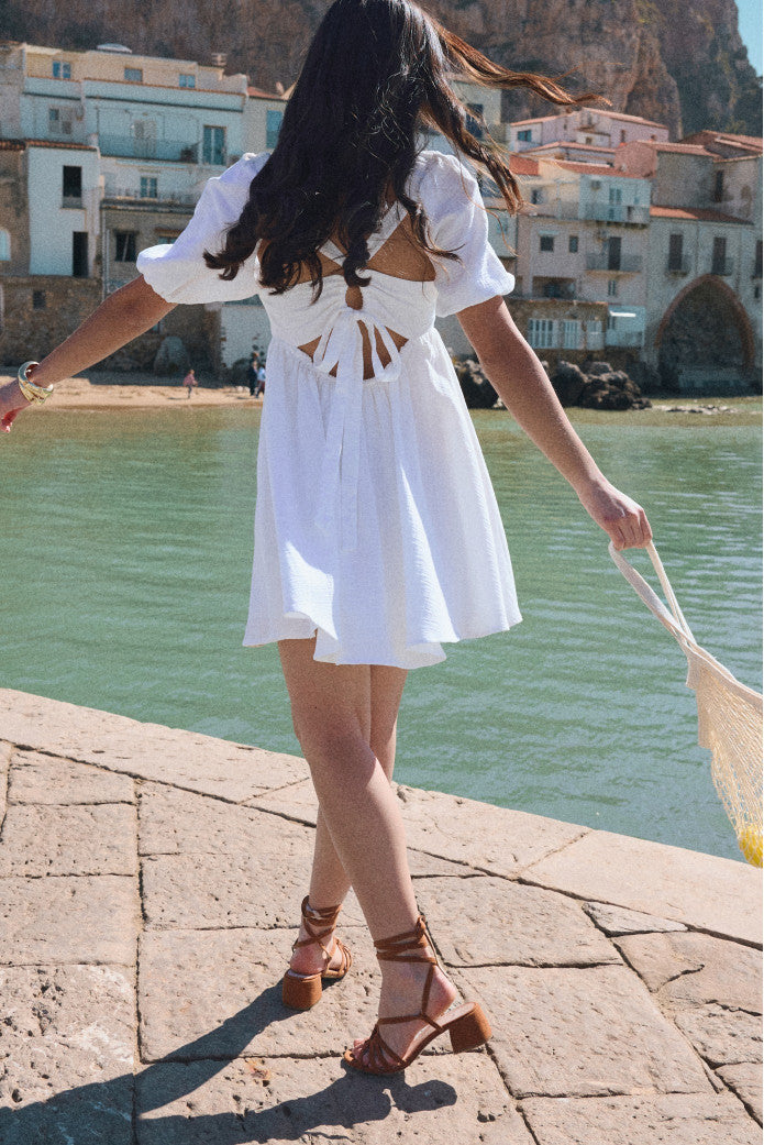 Robe Regula Gaze Blanc