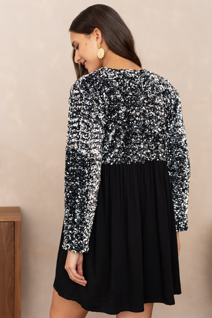 ROBE RÉNÉTA SEQUINS ARGENT