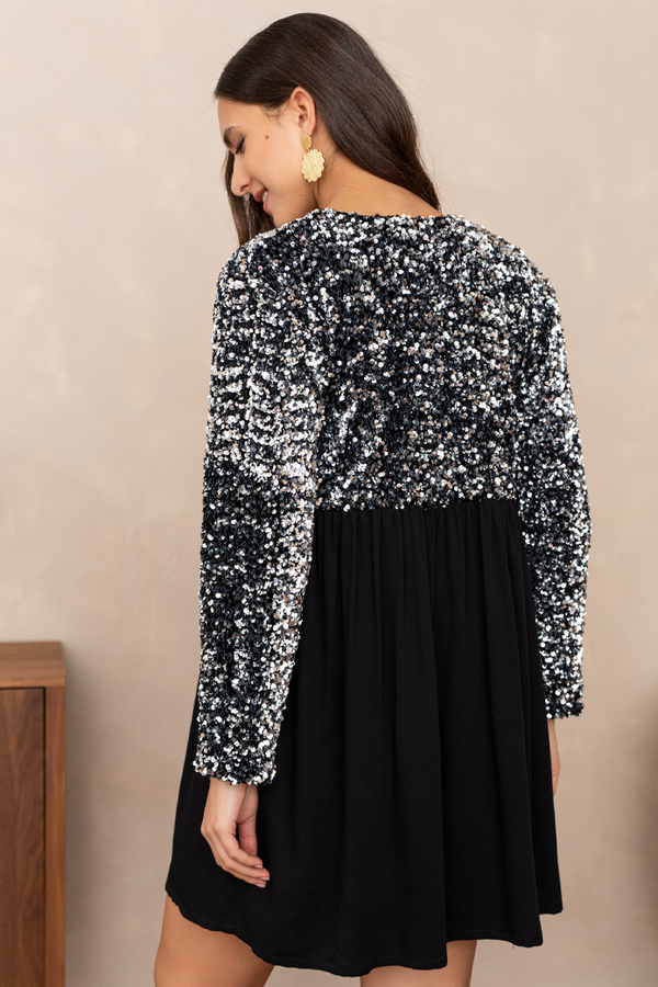 ROBE RÉNÉTA SEQUINS ARGENT