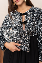 ROBE RÉNÉTA SEQUINS ARGENT