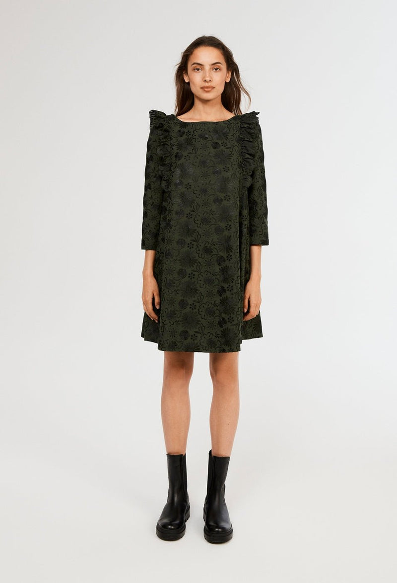 Claudie Pierlot - Vestido bordado Rififi - Verde bosque