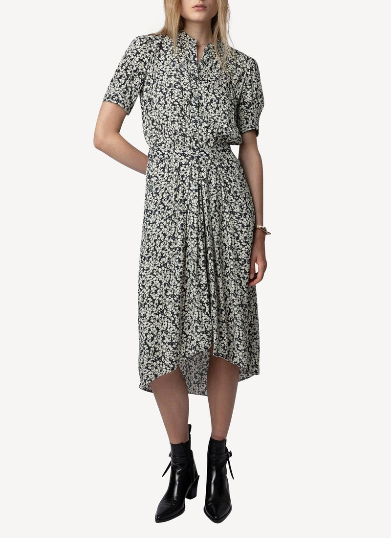 Zadig & Voltaire - Robe Rima Crepe Bico Flowers - Vanille - Femme