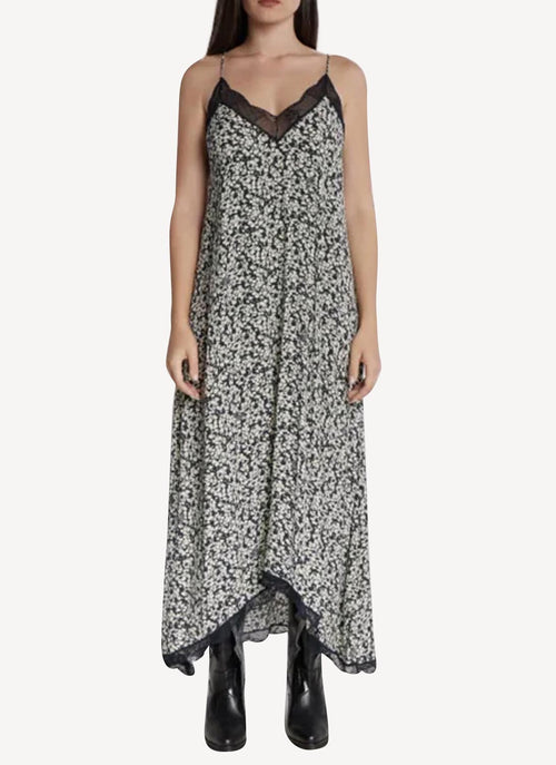 Zadig & Voltaire - Robe Risty Crepe Bico Flowers - Vanille - Femme