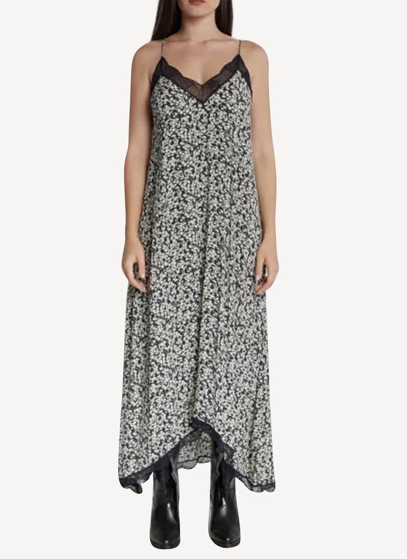 Zadig & Voltaire - Robe Risty Crepe Bico Flowers - Vanille - Femme