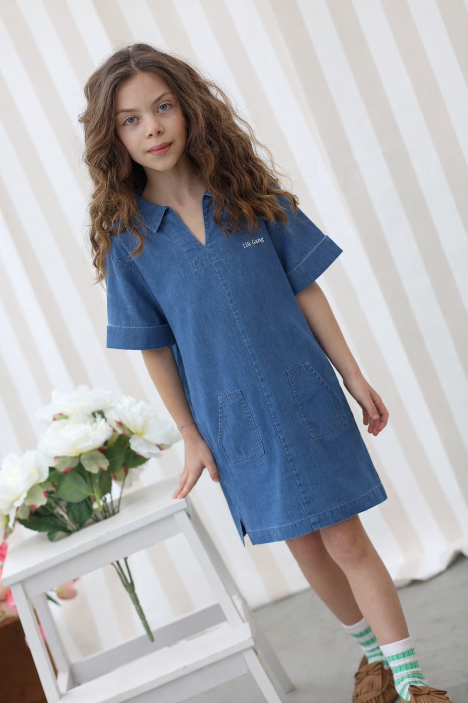 Robe Romane Denim - Enfant Fille - Bleu Denim