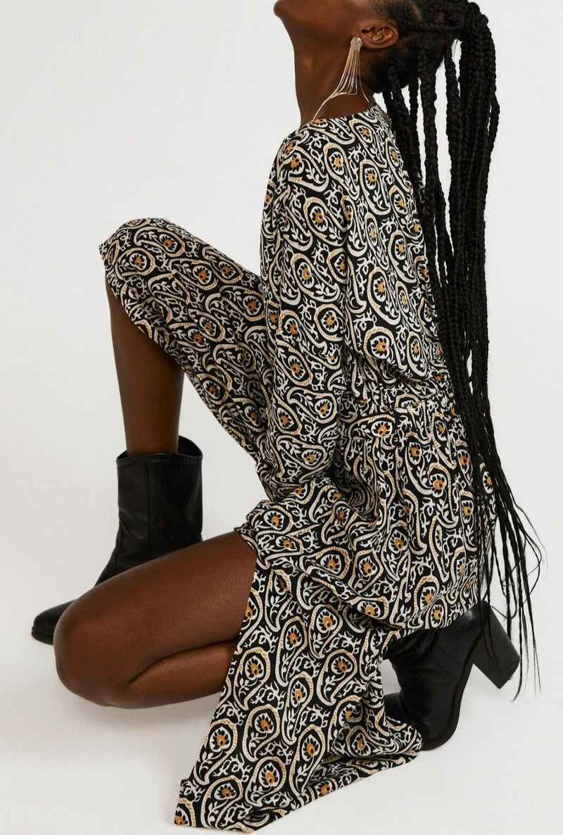 Claudie Pierlot - Vestido Rulia - Estampado oscuro
