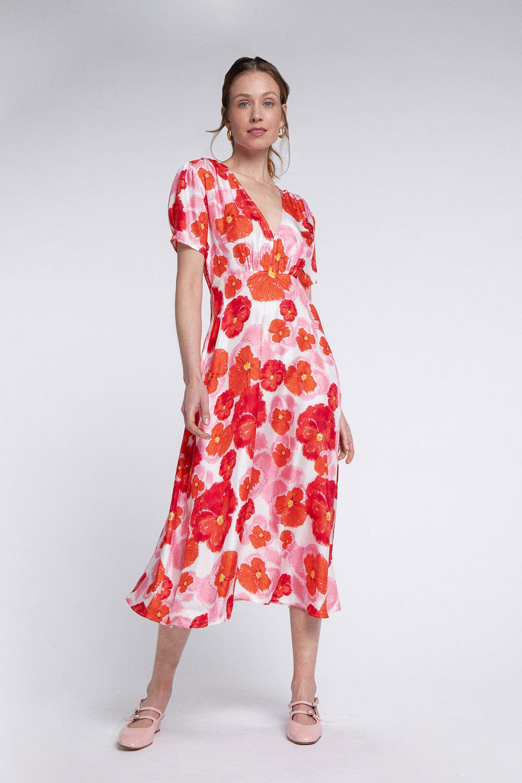 Robe Anna Red Blossom