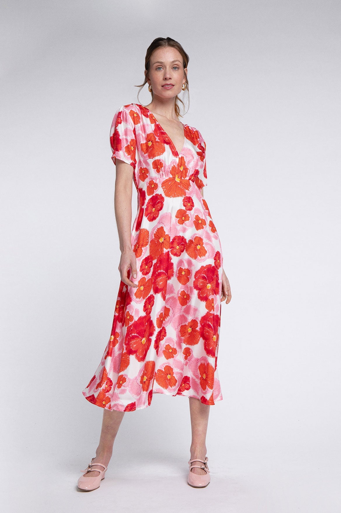 Robe Anna Red Blossom