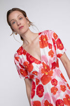 Robe Anna Red Blossom