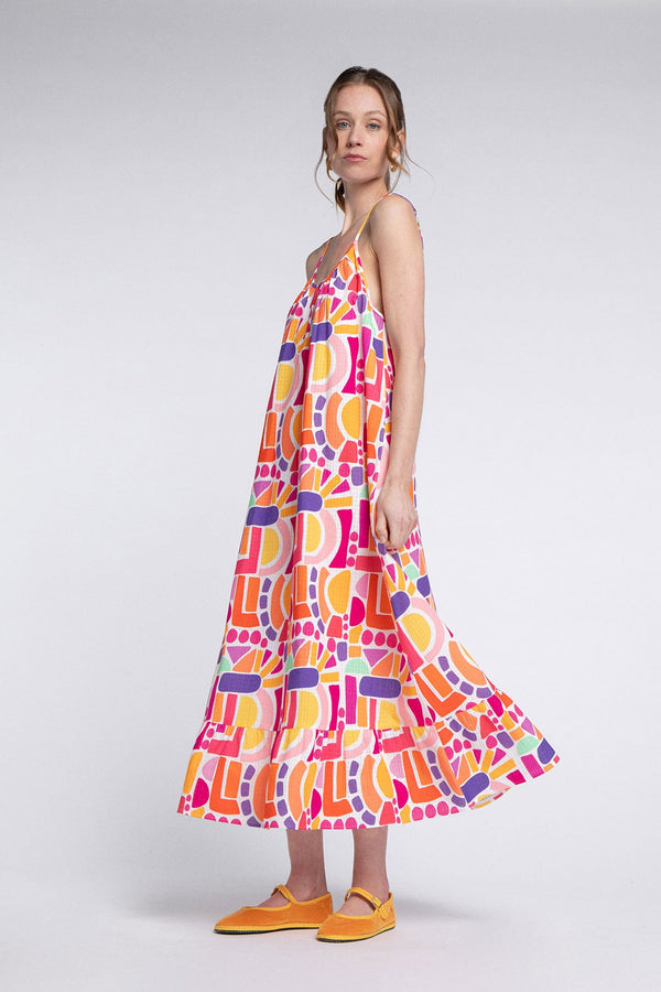 Vestido Stella Ettore Policromado