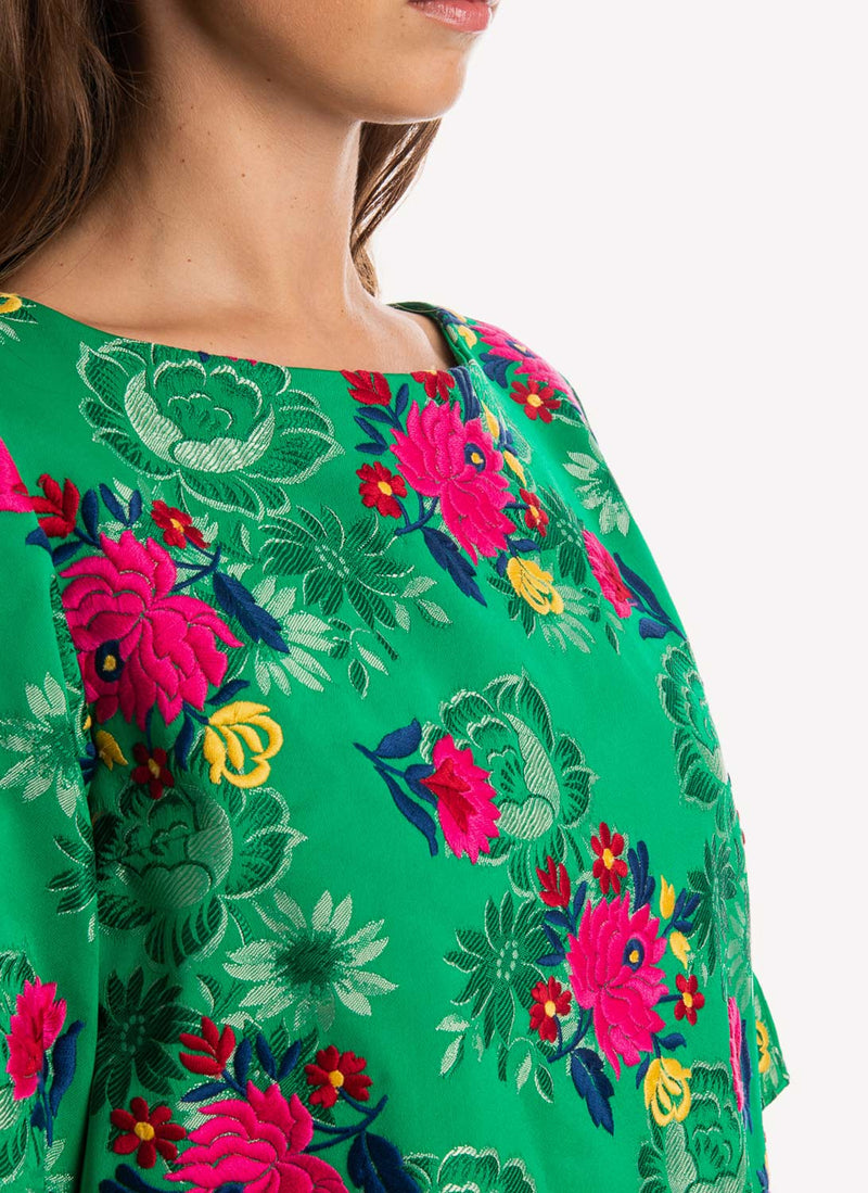 Marni - Robe Structurée À Fleurs - Moss - Femme