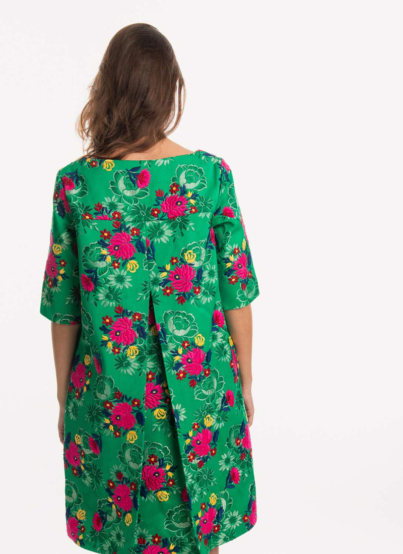 Marni - Robe Structurée À Fleurs - Moss - Femme