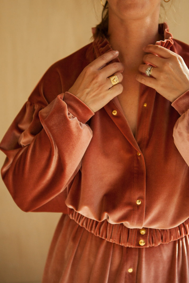 Robe Tilda - Velours Bois De Rose - Femme