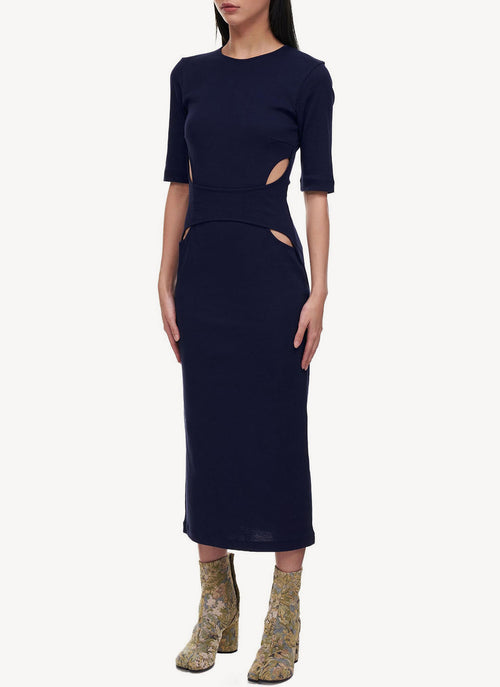 Nina Ricci - Robe Cut-Out - Bleu Marine - Femme