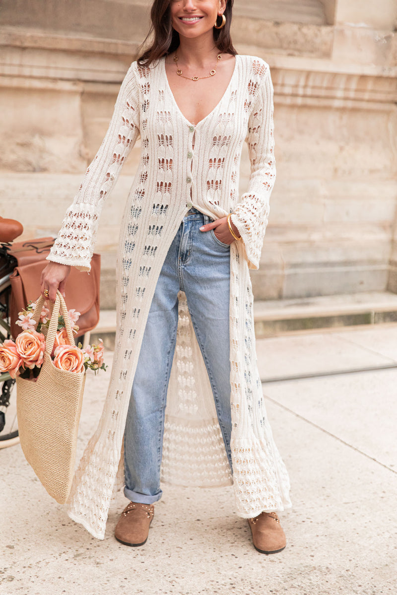 ROBINE Écru - Gilet Crochet
