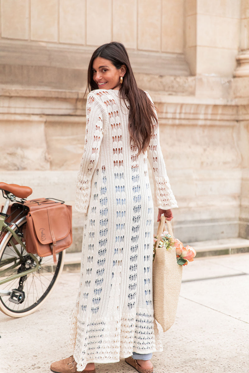 ROBINE Écru - Gilet Crochet