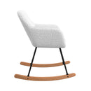 Rocking-chair Isola en tissu bouclé blanc