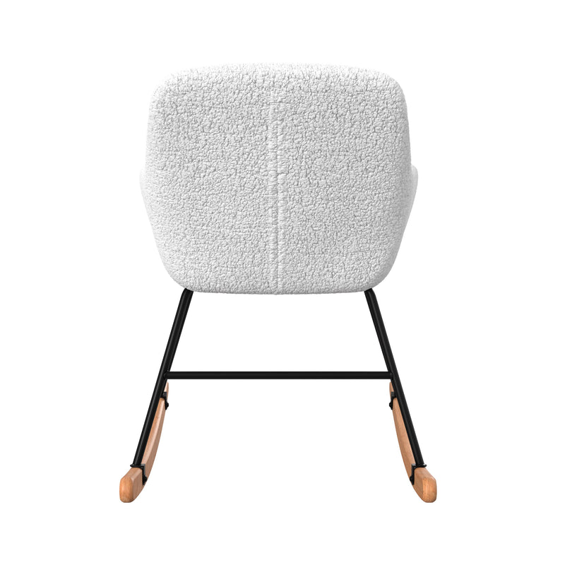 Rocking-chair Isola en tissu bouclé blanc