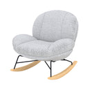 rocking chair en tissu bouclette gris chine ricci fond blanc