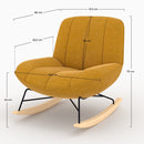 Rocking chair Alvin en tissu jaune moutarde
