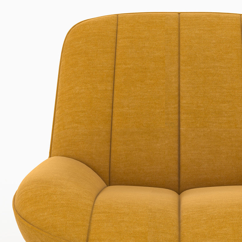 Rocking chair Alvin en tissu jaune moutarde