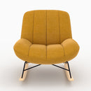 Rocking chair Alvin en tissu jaune moutarde