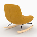 Rocking chair Alvin en tissu jaune moutarde