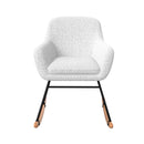 Rocking-chair Isola en tissu bouclé blanc