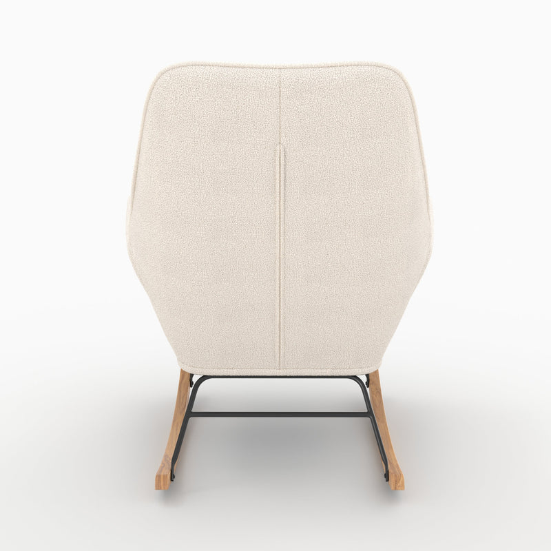 rocking chair shaun en tissu boucle blanc pieds bois_1