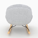 rocking chair tissu bouclette gris chine ricci