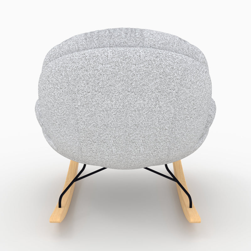 rocking chair tissu bouclette gris chine ricci