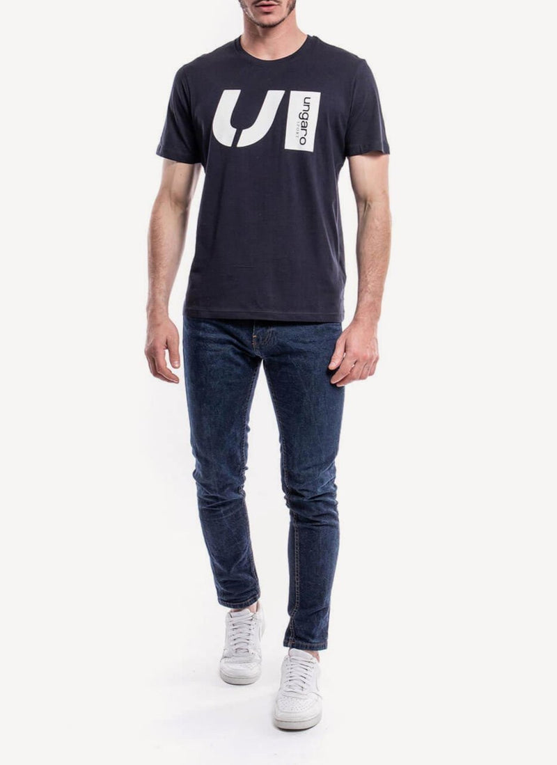 Ungaro Sport - Tee-Shirt Romain - Navy - Homme