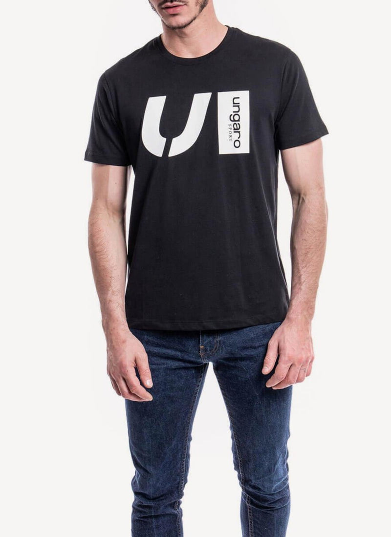 Ungaro Sport - Tee-Shirt Romain - Black - Homme