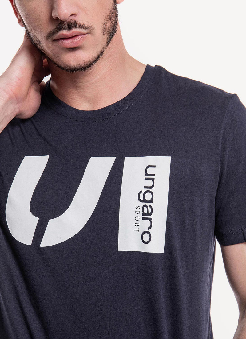 Ungaro Sport - Tee-Shirt Romain - Navy - Homme