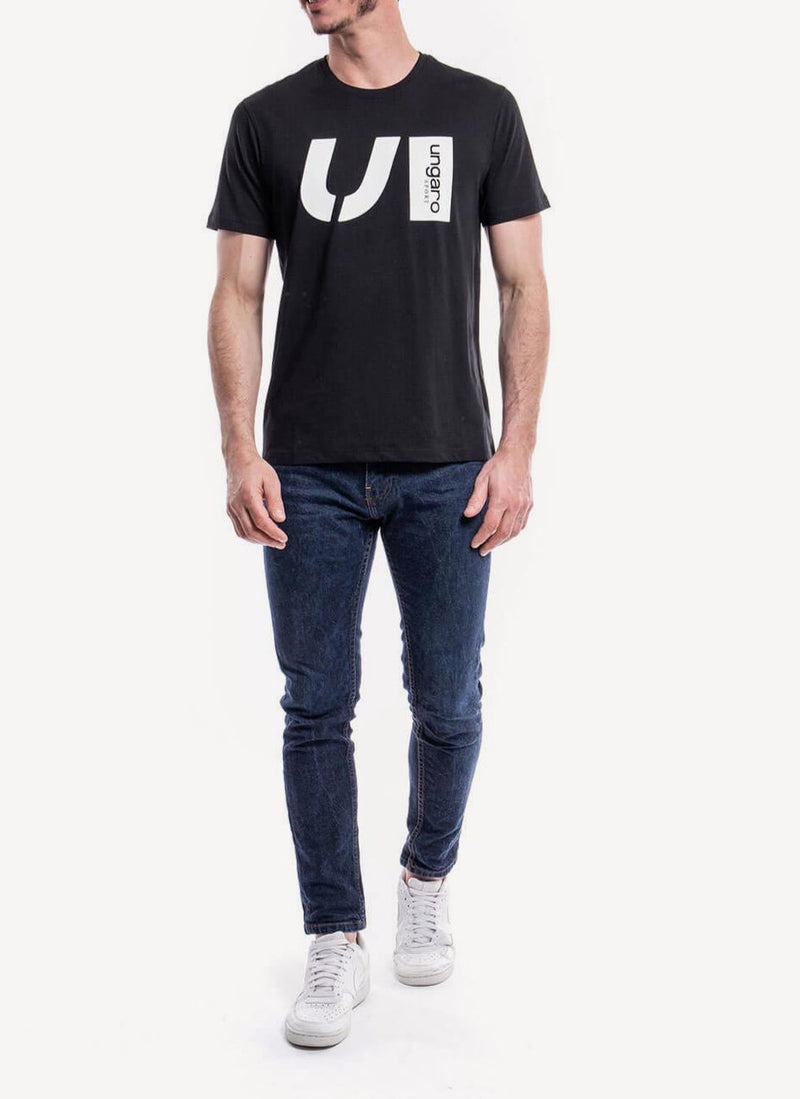 Ungaro Sport - Tee-Shirt Romain - Black - Homme