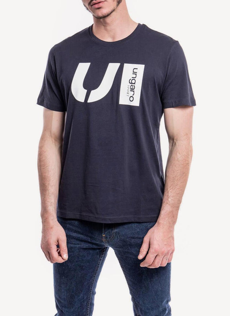 Ungaro Sport - Tee-Shirt Romain - Navy - Homme