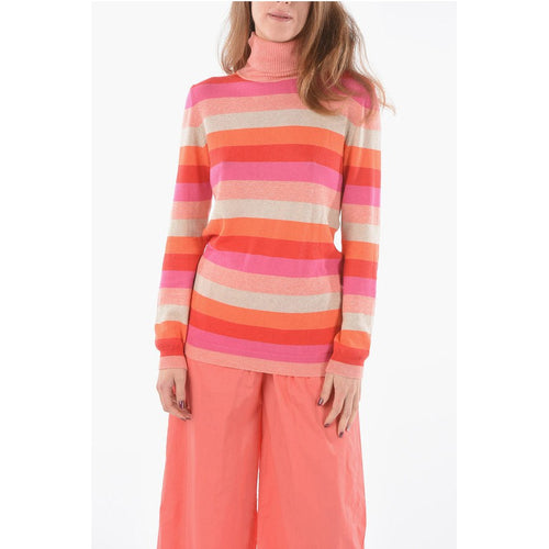 Pull Roman Striped Cotton And Cashmere Turtleneck