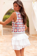 ROSANA Bleu - Gilet Crochet
