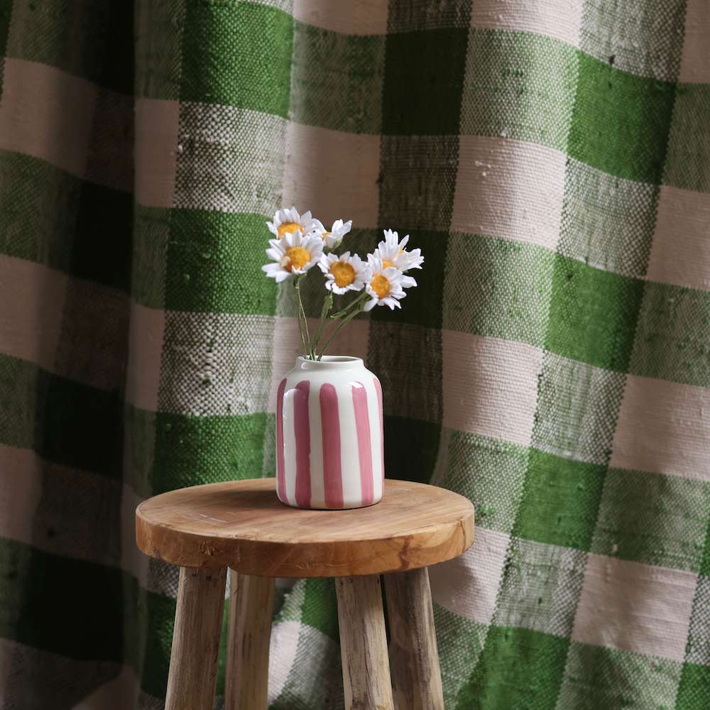 Pink Striped Bud Vase