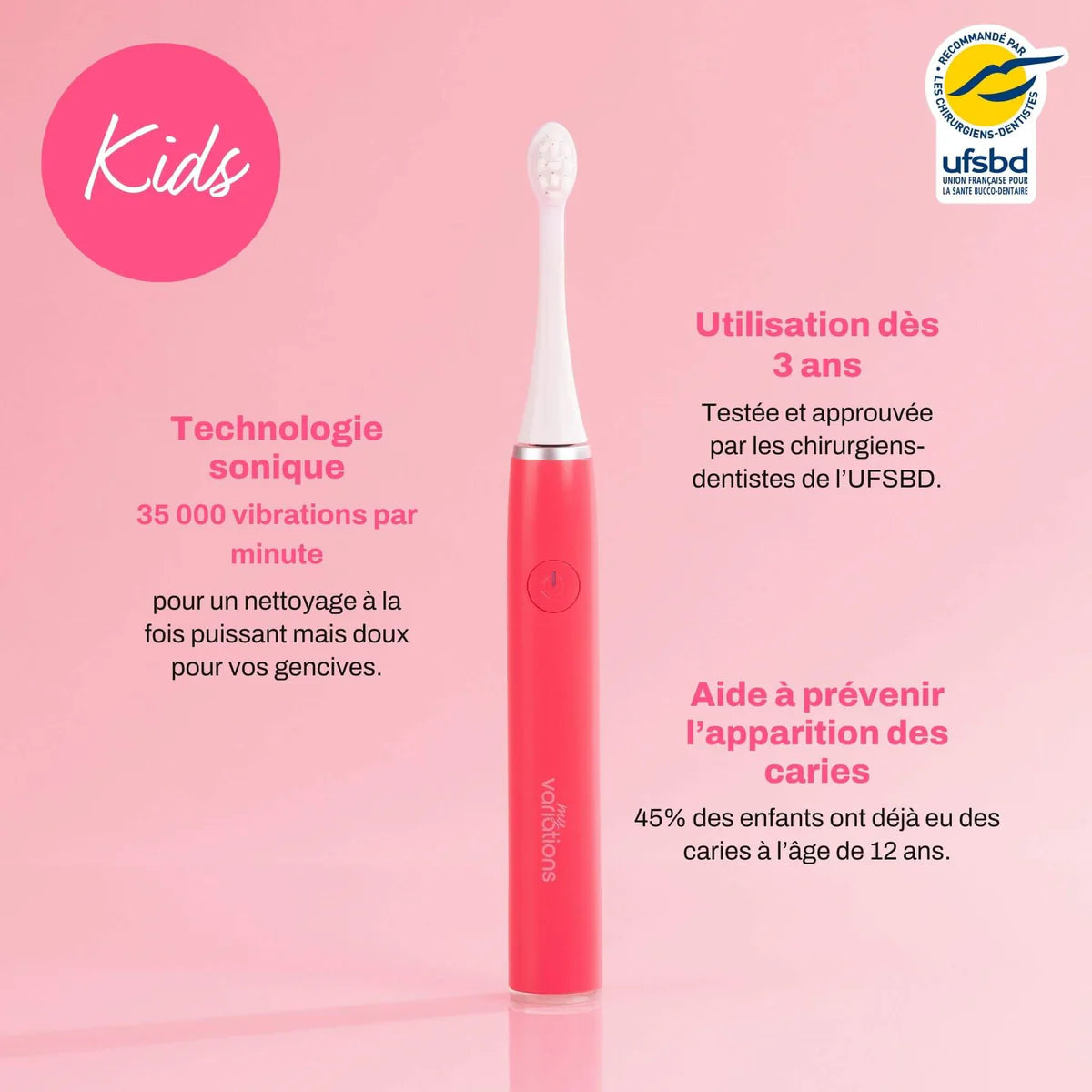 Cepillo de dientes eléctrico - Niño - Rosa