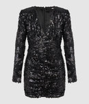 Rotate - Robe Courte Sequins Noir - Femme