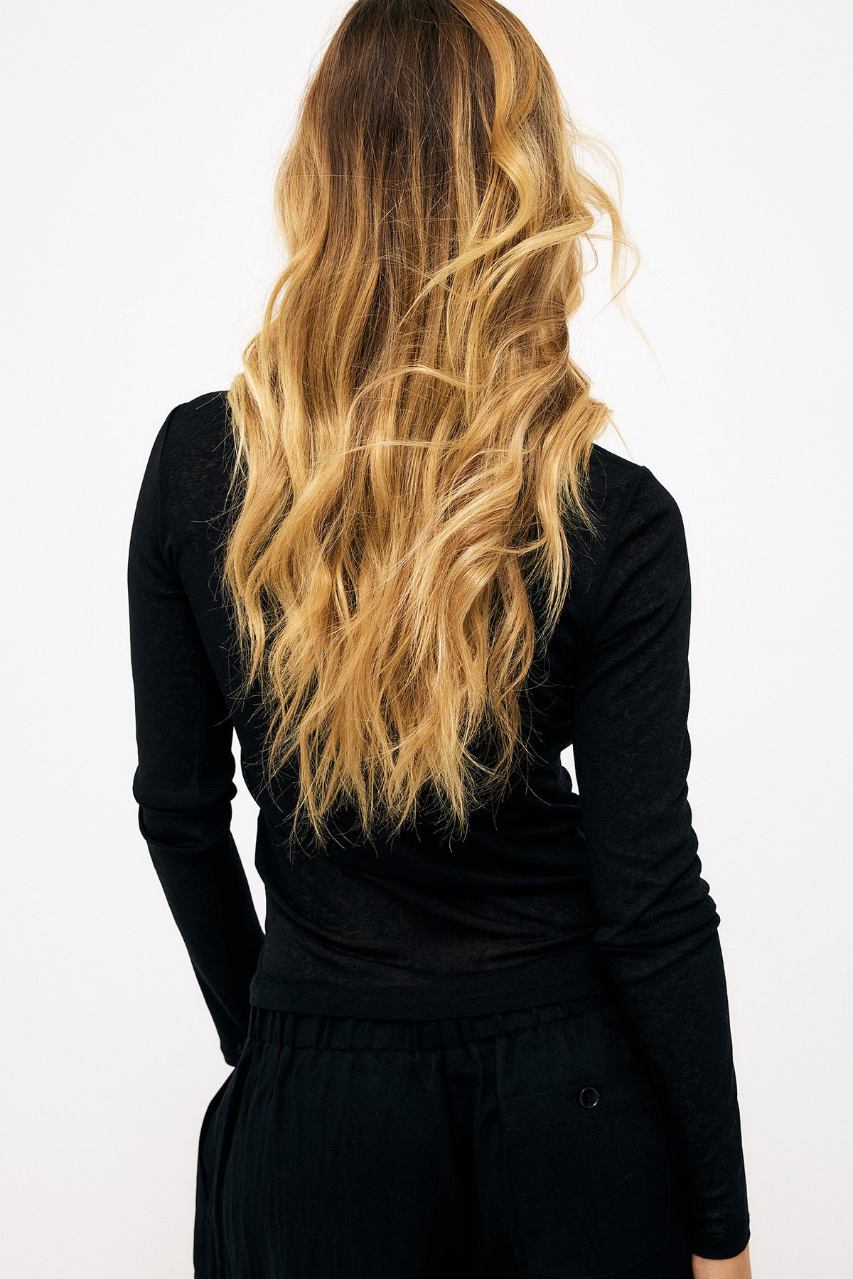 Top Rouched Long Sleeve Jersey - Noir