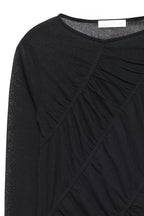 Top Rouched Long Sleeve Jersey - Noir