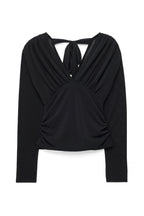 Top Rouched Long Sleeve Jersey - Noir